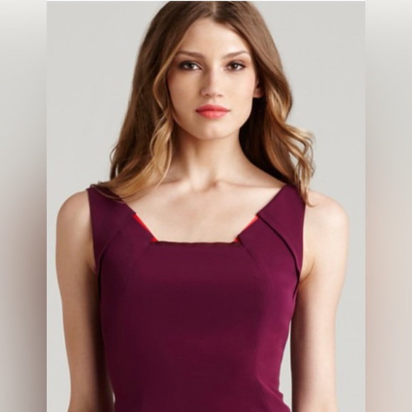 Elie Tahari Sheath Dress Matasha Size 0 Color: Purple/Plum - Picture 3 of 7
